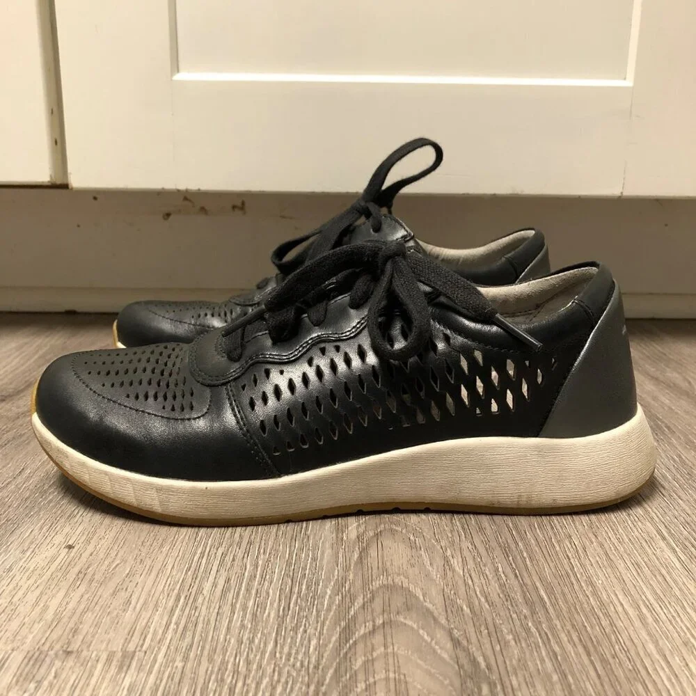 Dansko Women's EU Size 38 Black Genuine Leather Shoes Sneakers Stability Arch
